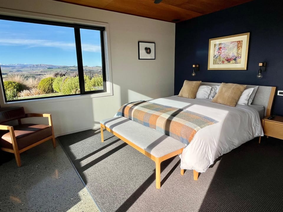 Bed, Natural landscape, Bedroom, Mountain view