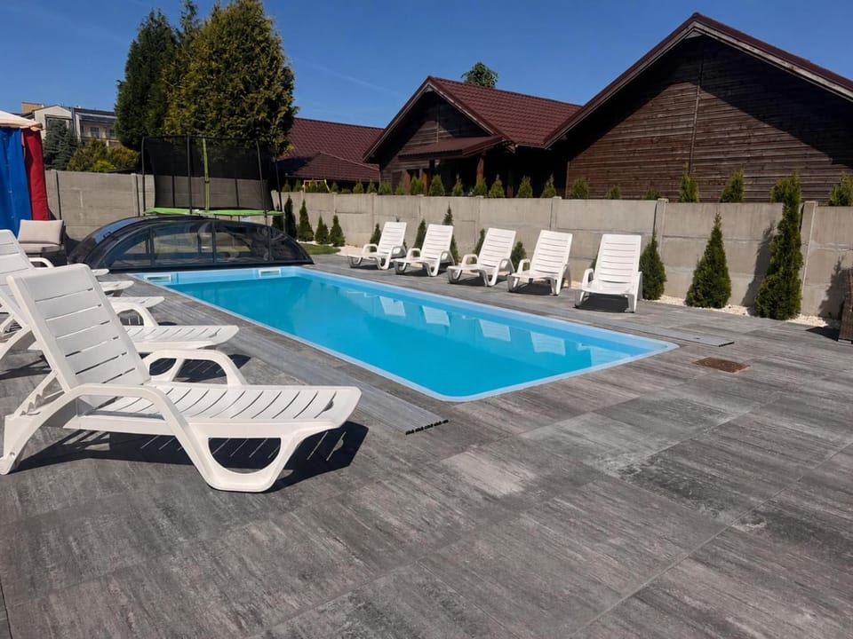 Swimming pool, furniture, sunbed