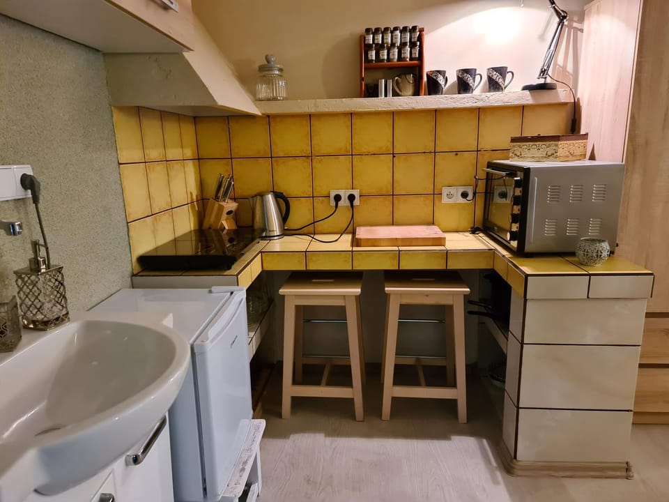 Kitchen or kitchenette, minibar