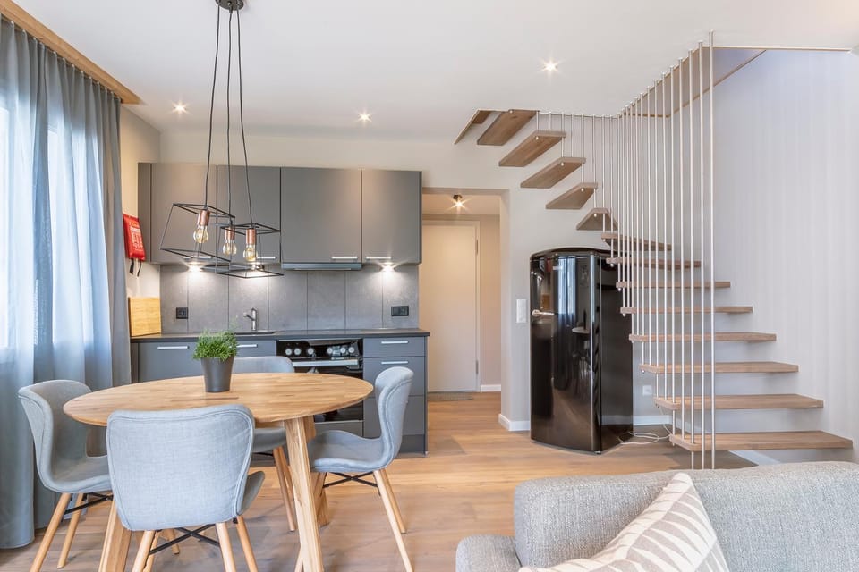 Kitchen or kitchenette, Living room, Dining area