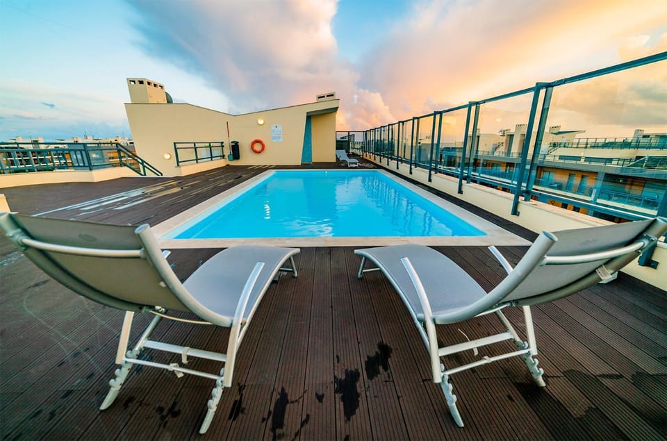 Swimming pool, Swimming pool, Sunset