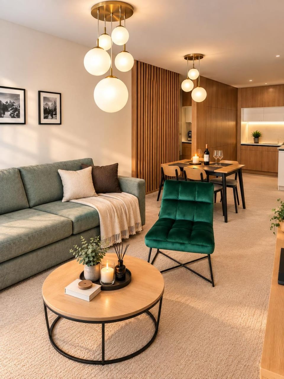 Living room, Seating area, Dining area