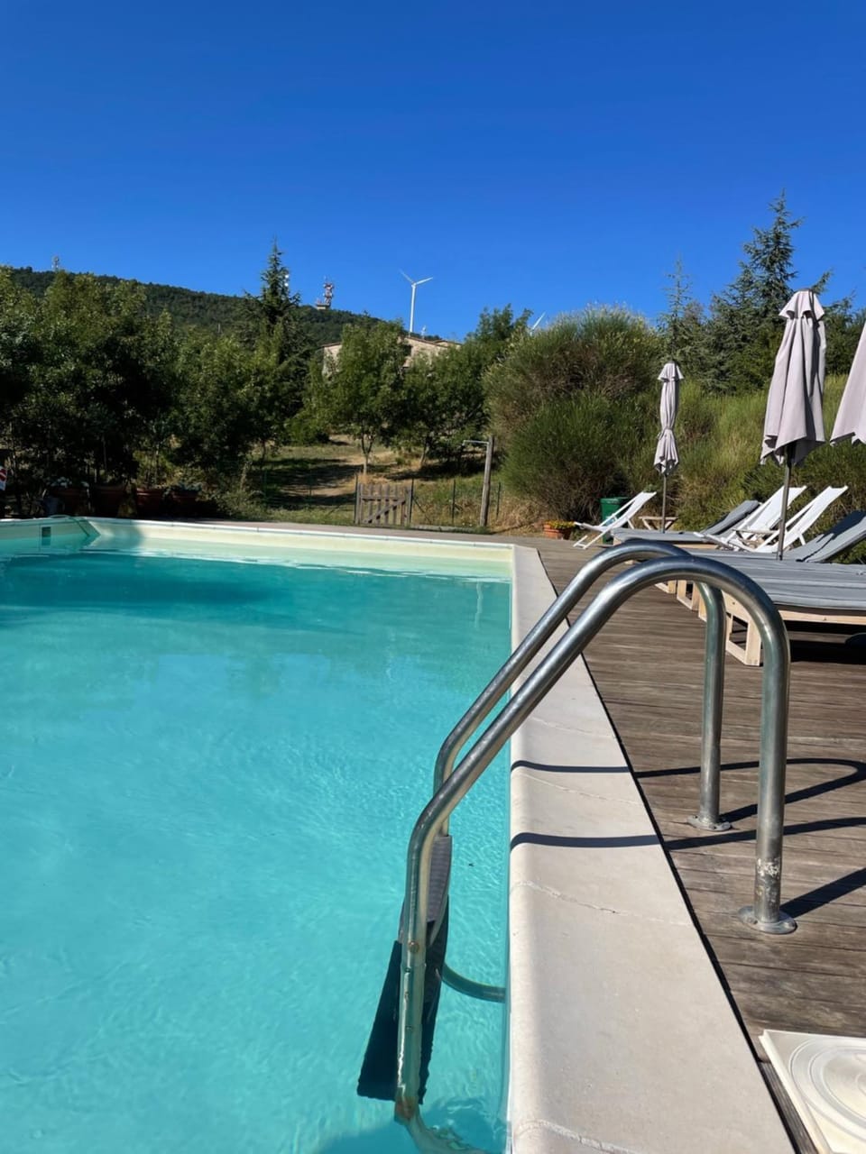 Swimming pool, sunbed