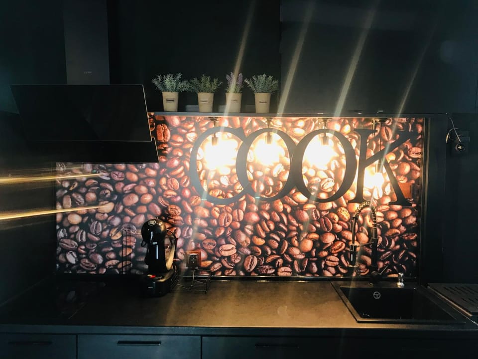 Kitchen or kitchenette, oven