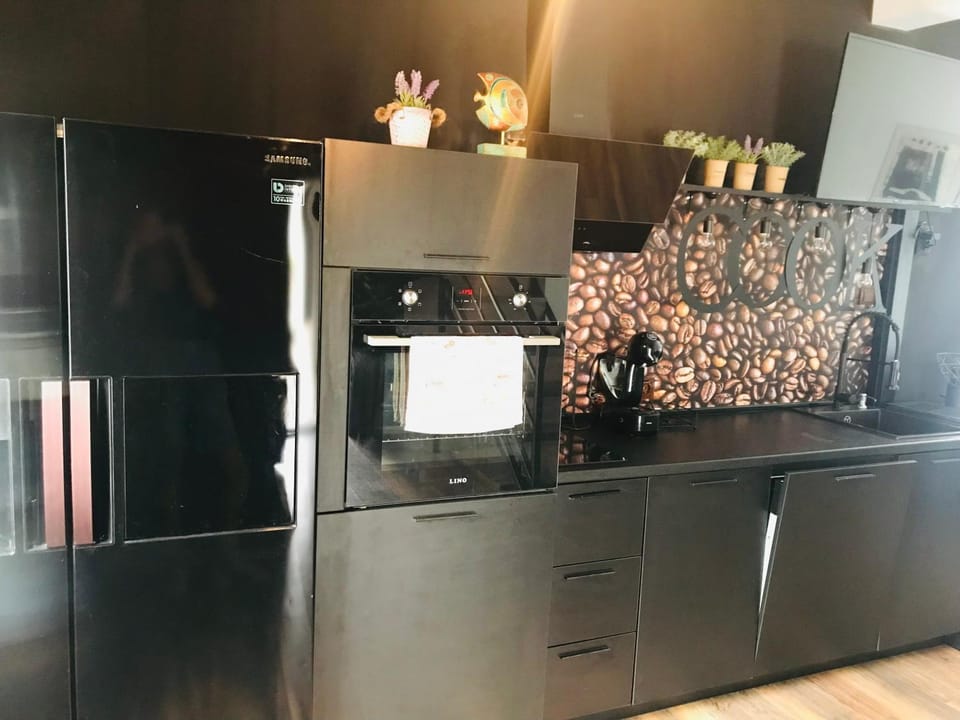 Kitchen or kitchenette, oven