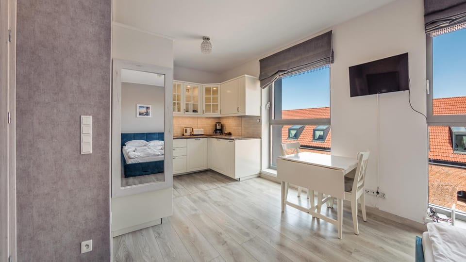 TV and multimedia, Kitchen or kitchenette, Photo of the whole room, Dining area