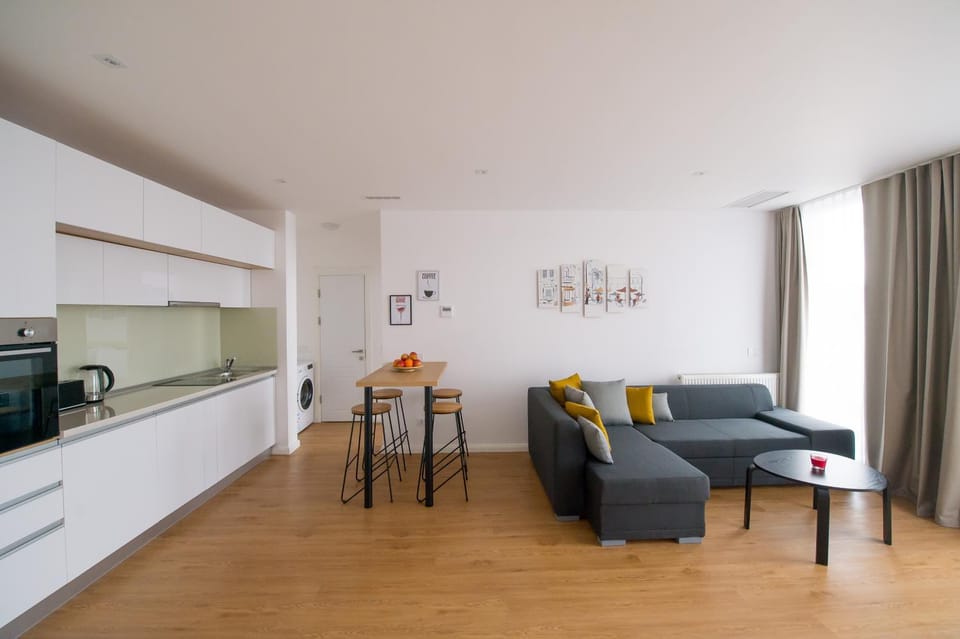 Kitchen or kitchenette, Living room, Dining area