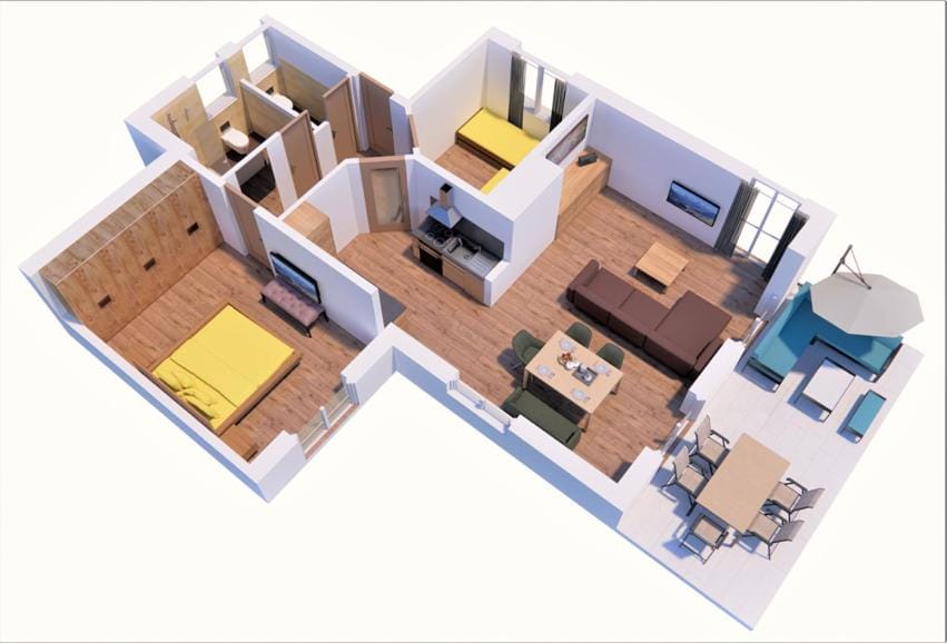 Kitchen or kitchenette, Floor plan