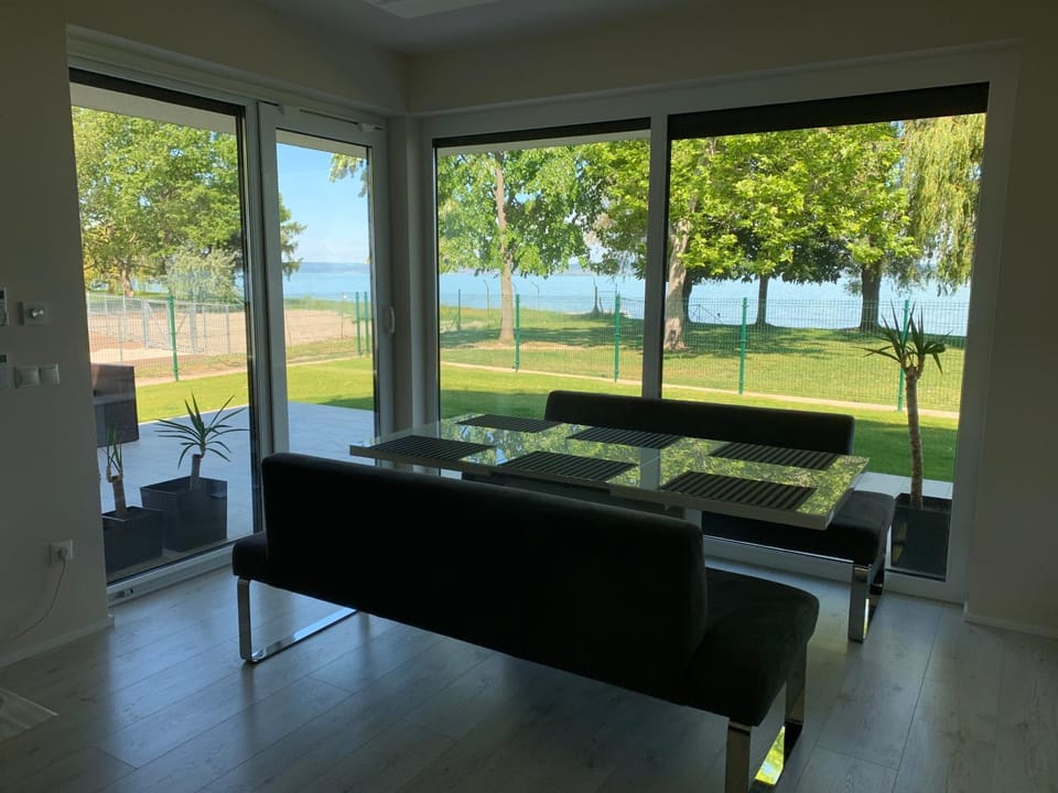Living room, Dining area, Garden view, Lake view
