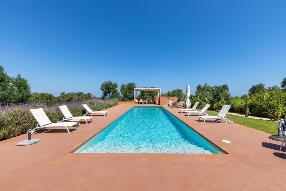 Swimming pool, sunbed