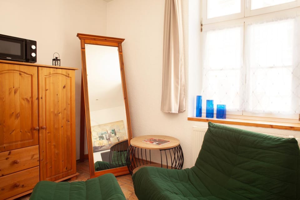 Seating area, wardrobe