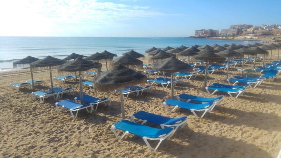 Beach, Sea view, sunbed