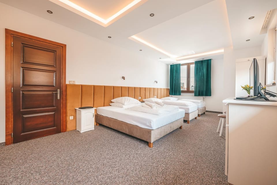 Bed, Photo of the whole room, Bedroom, hair dresser, towels, wardrobe