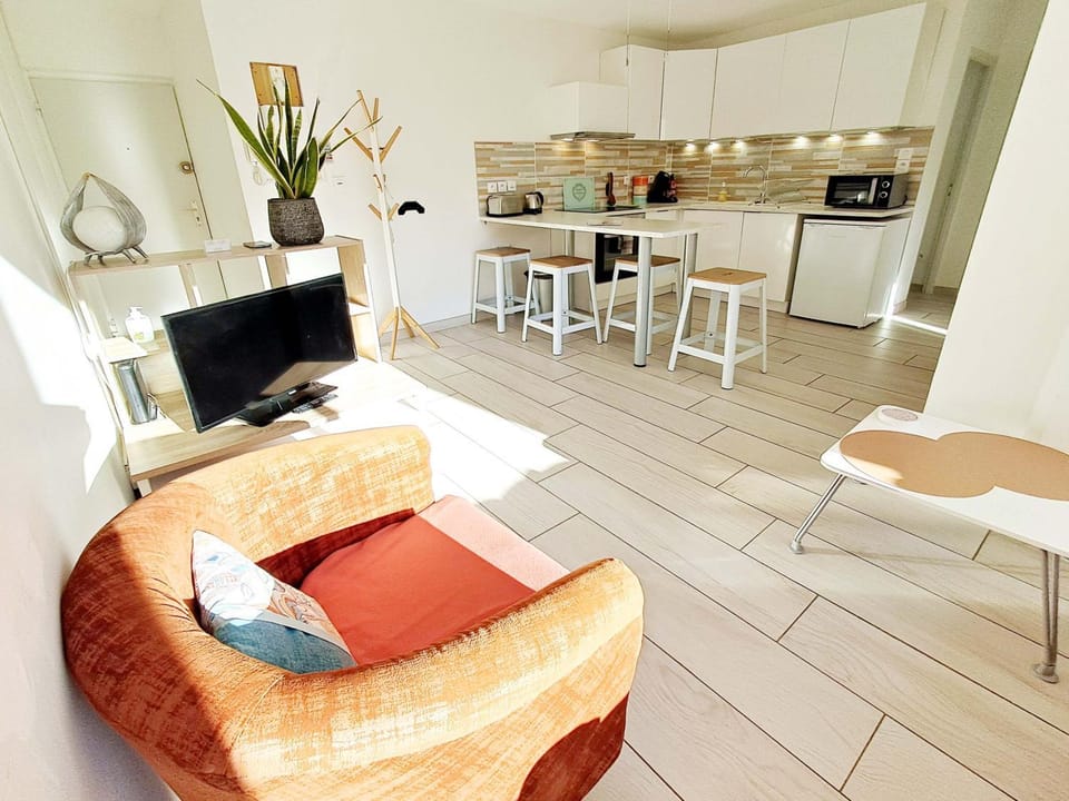 Living room, kitchen