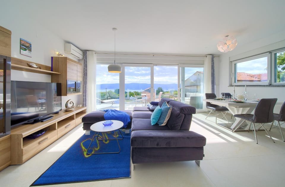 Living room, Seating area, Sea view