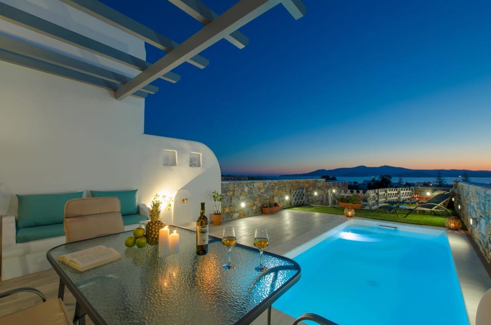 Pool view, Sea view, Swimming pool, Sunset