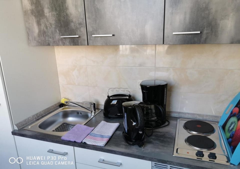 Kitchen or kitchenette, stove, toaster