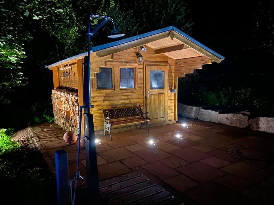 Night, Garden, Sauna