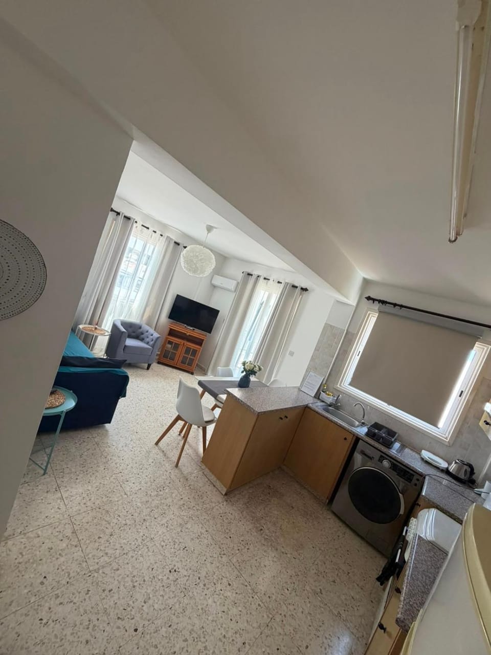 Living room, kitchen