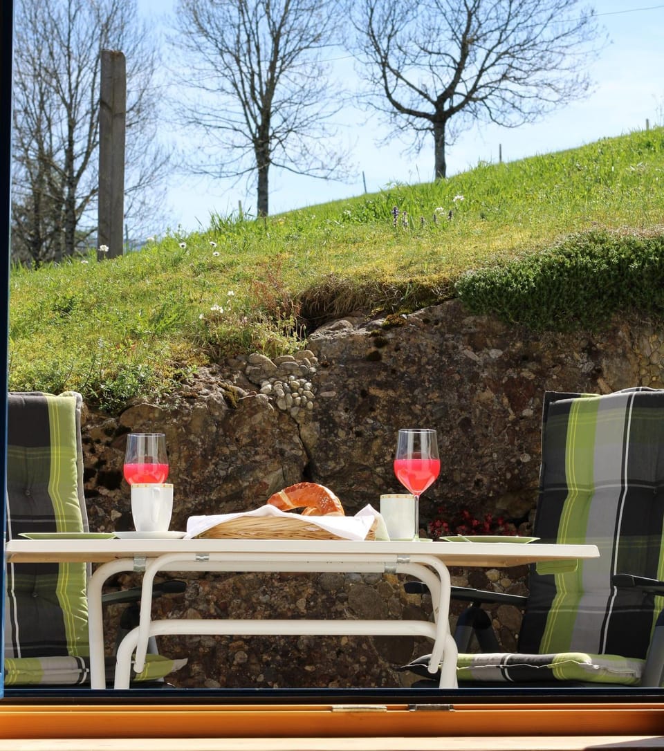 Ferienwohnung mit Aussicht im Bergdorf Steibis im Allgäu Apartment in Oberstaufen