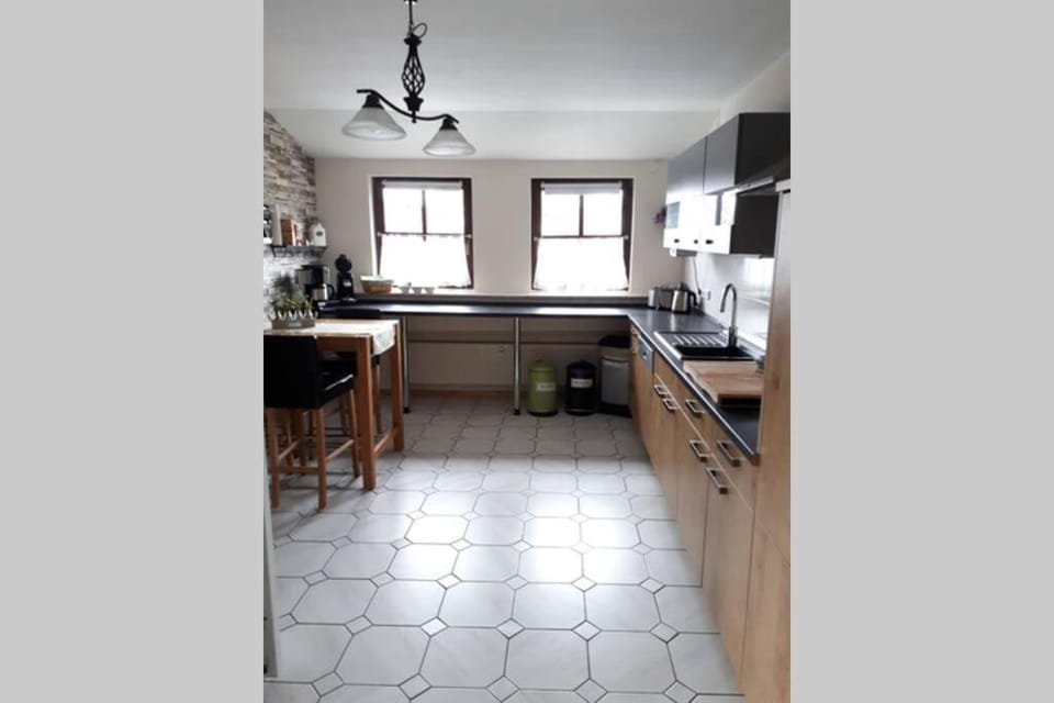 Kitchen or kitchenette, dishwasher, stove