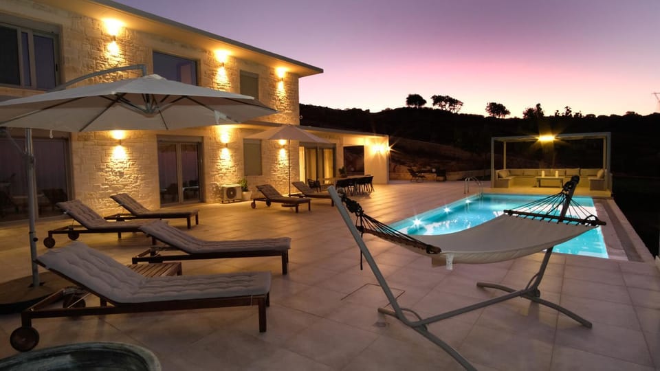 Property building, Swimming pool, Swimming pool, Sunset