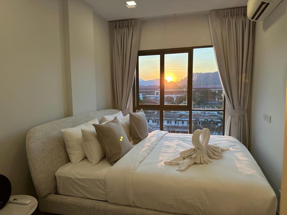Bed, Natural landscape, Bedroom