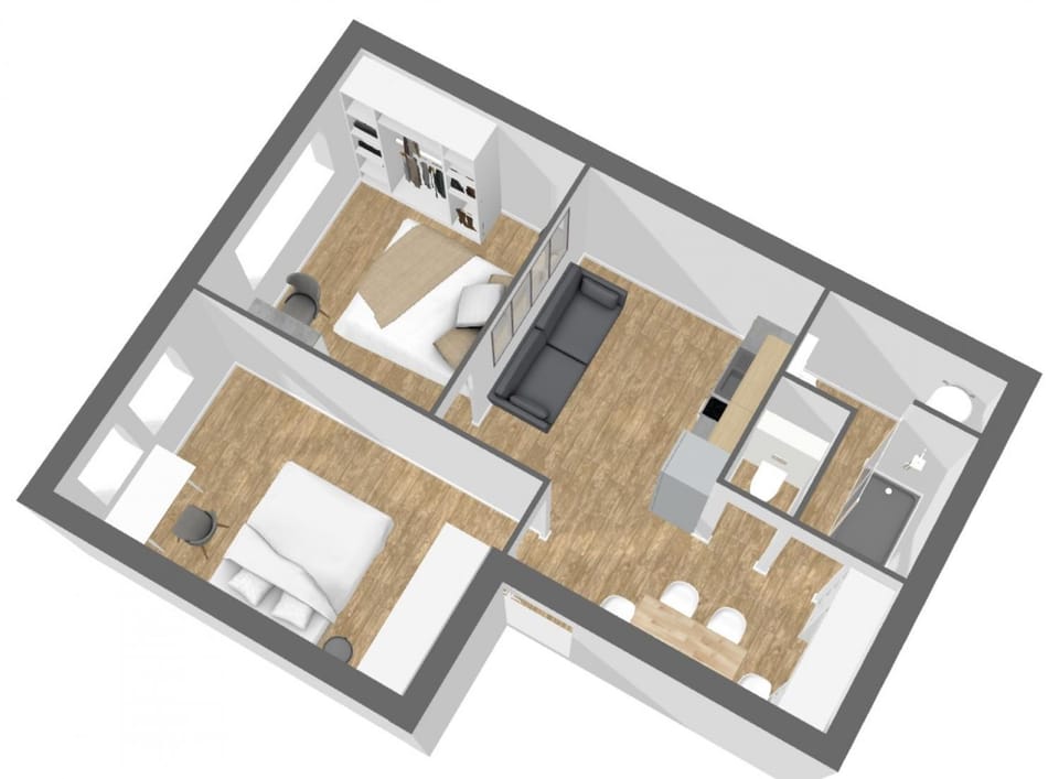 Shower, Bathroom, Coffee/tea facilities, Kitchen or kitchenette, Bedroom