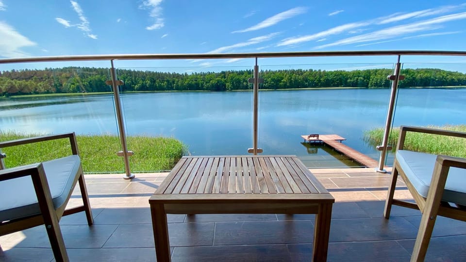 Patio, Seating area, Lake view