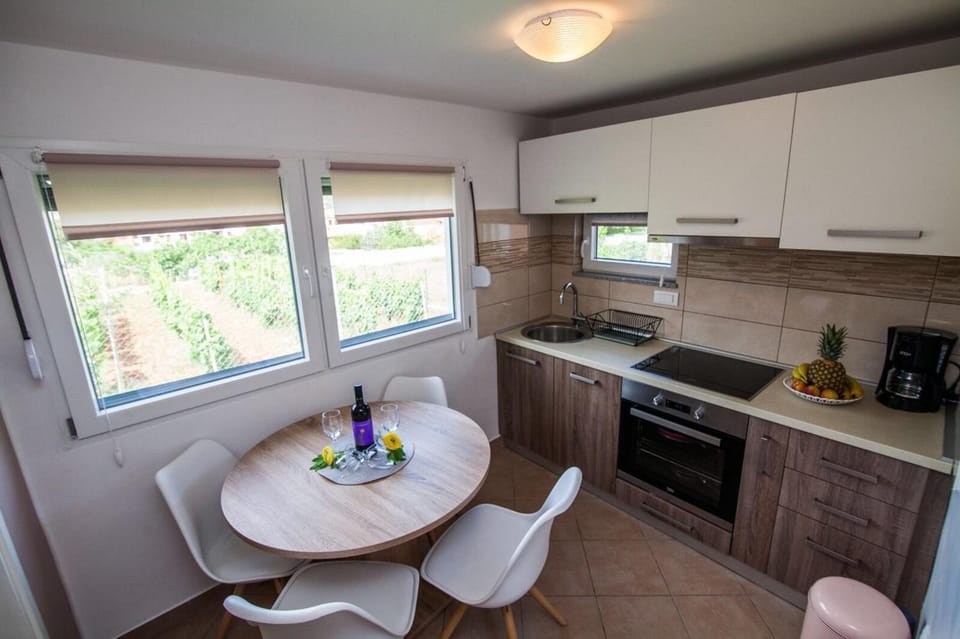 Kitchen or kitchenette, Dining area, dishwasher, stove
