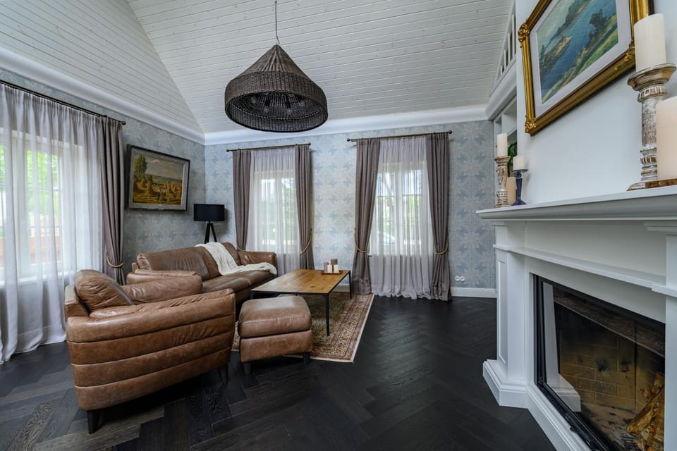 Living room, Seating area, Quiet street view