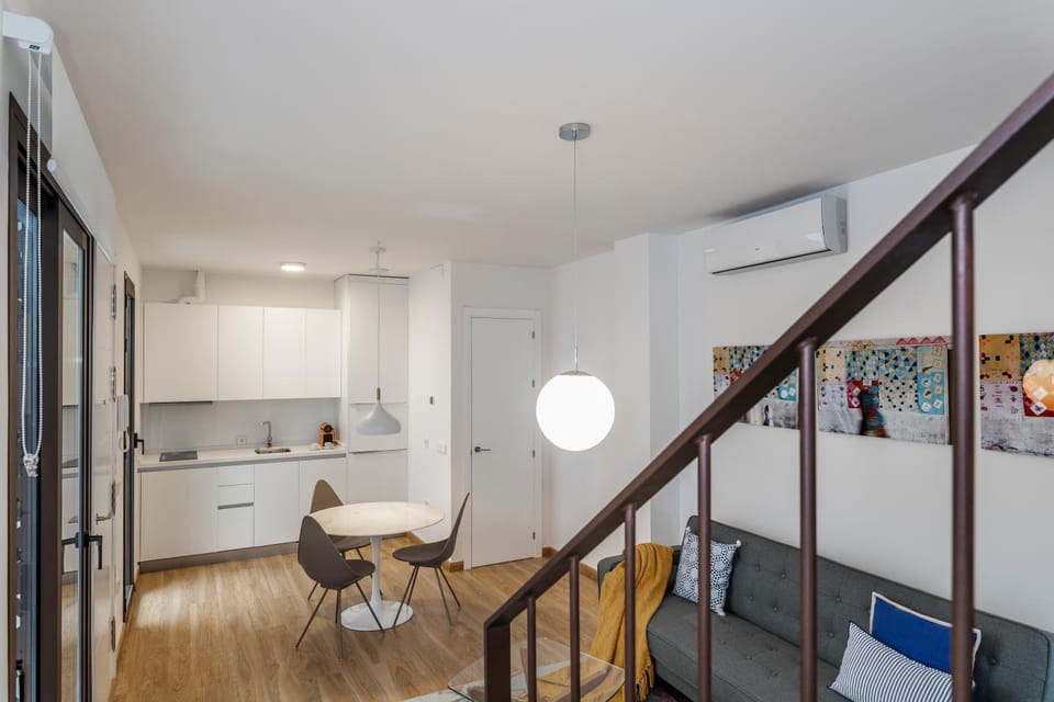 Living room, kitchen