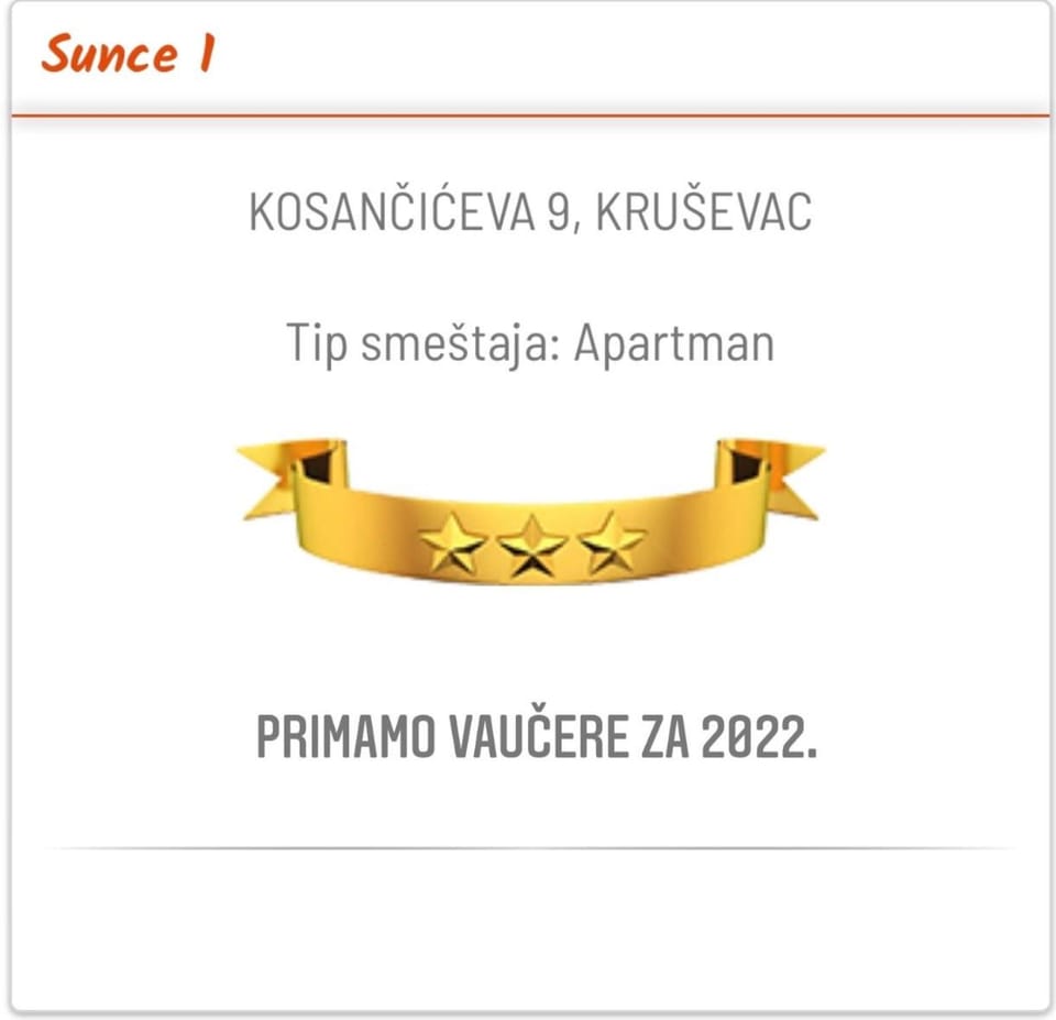 Sunce Apartment in Serbia