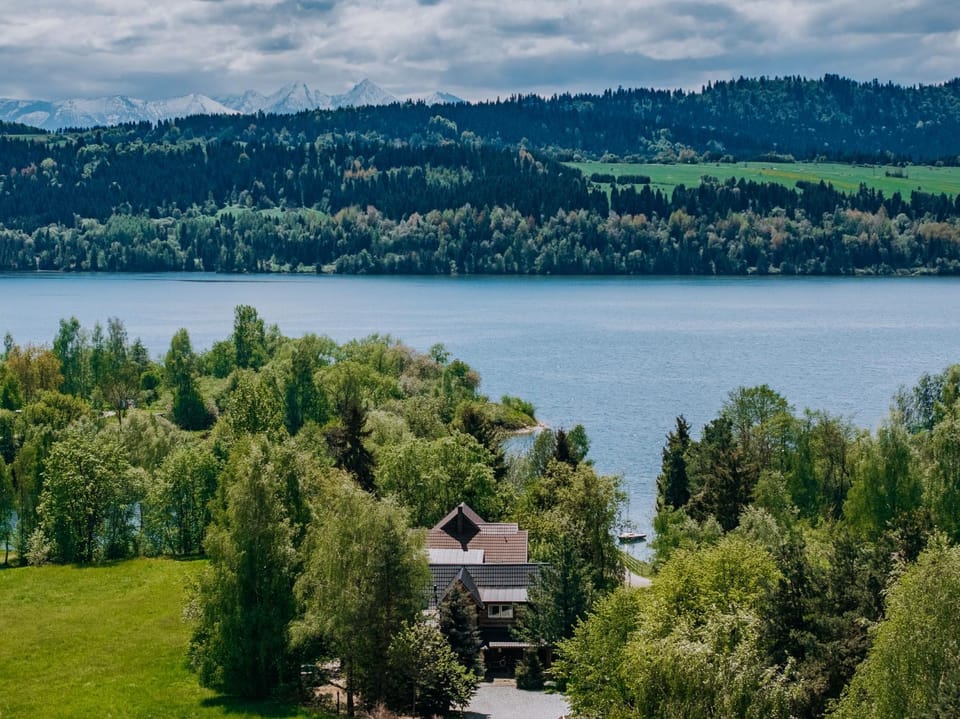 Spring, Day, Natural landscape, Lake view, Mountain view