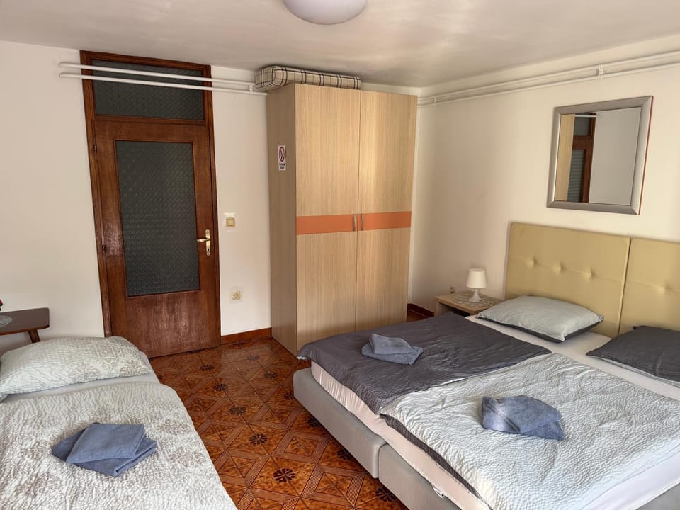 Bed, Photo of the whole room, Bedroom, towels, wardrobe
