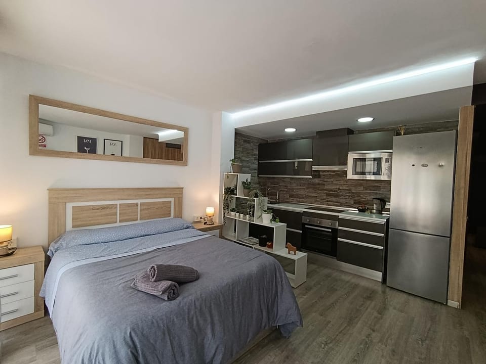Bed, Kitchen or kitchenette, Photo of the whole room