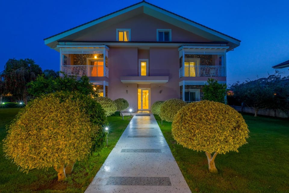 Property building, Night, Garden, Garden view