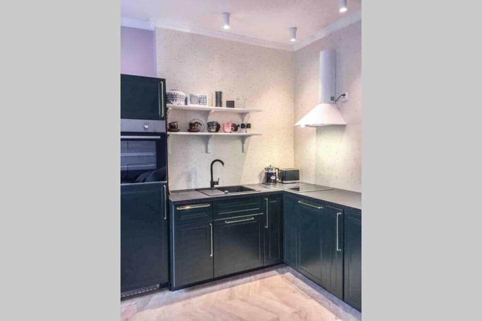 Kitchen or kitchenette, dishwasher, oven