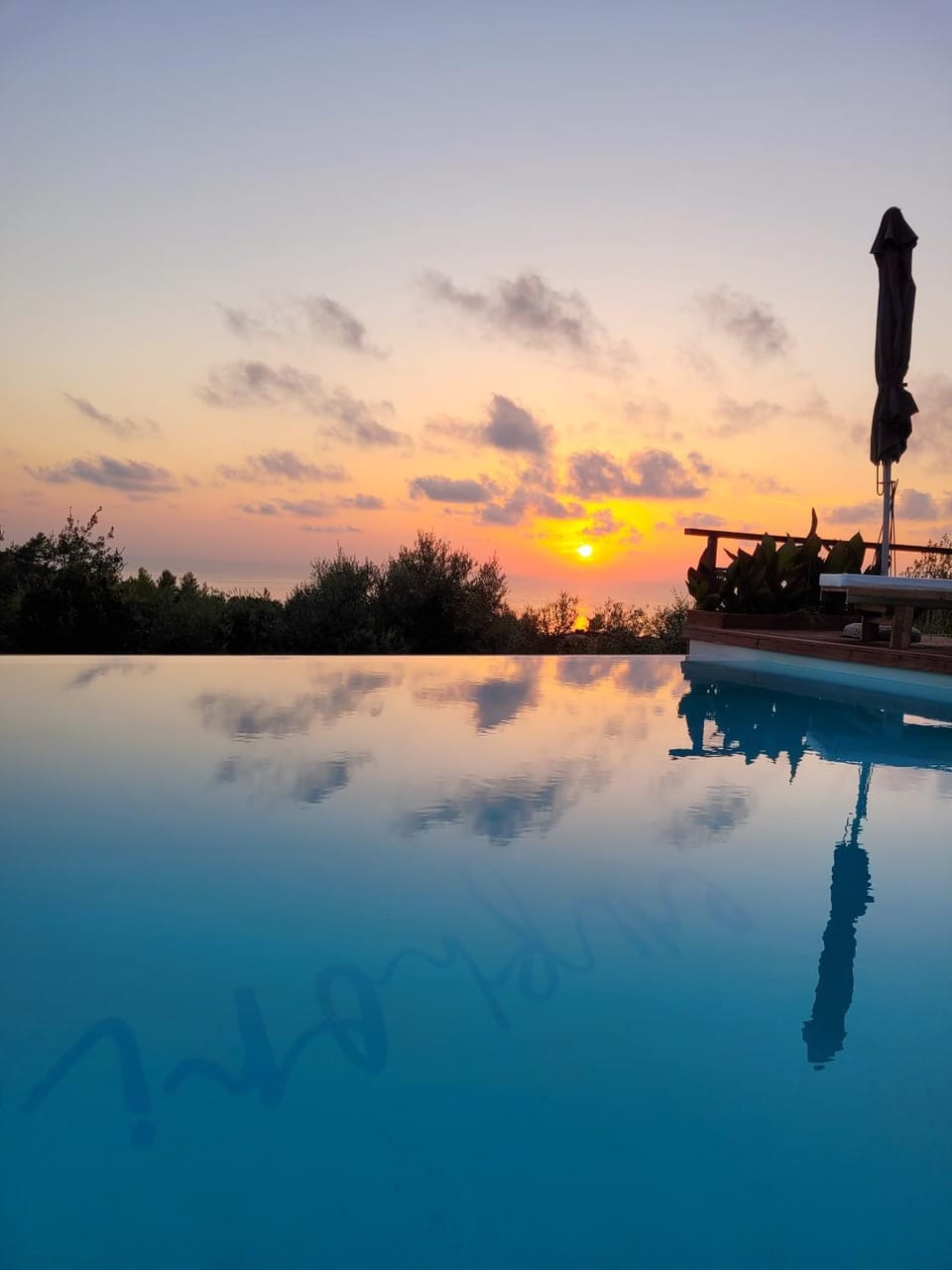 Pool view, Sunset
