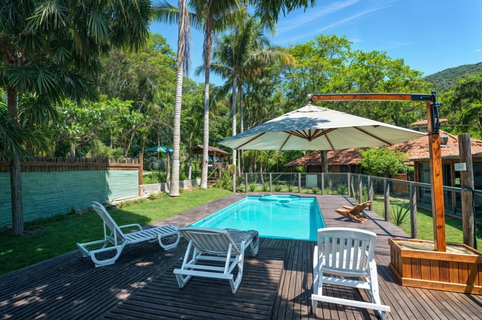 Patio, Spring, Day, Natural landscape, Garden, Garden view, Pool view, Swimming pool, sunbed