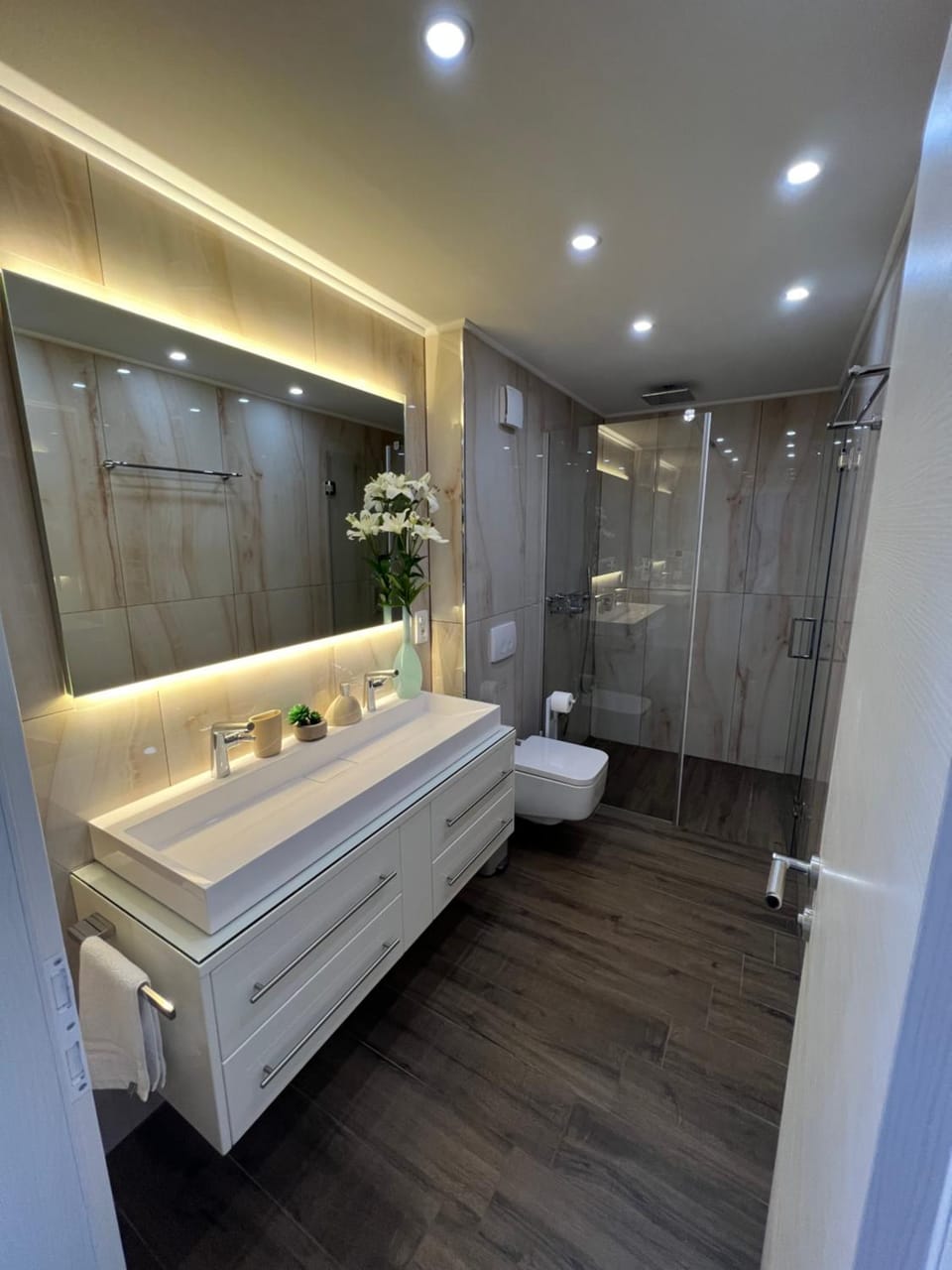 Shower, Toilet, Bathroom, towels