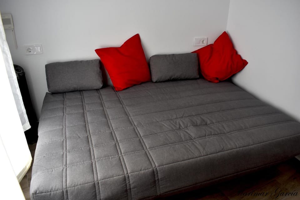 Bed, Living room, Dining area