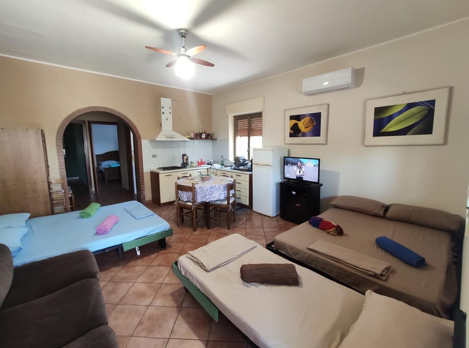 Bed, TV and multimedia, Living room, Photo of the whole room, Seating area, Dining area, Bedroom, air conditioner