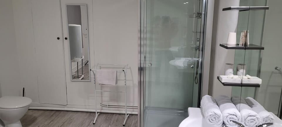 Shower, Toilet, Bathroom, towels