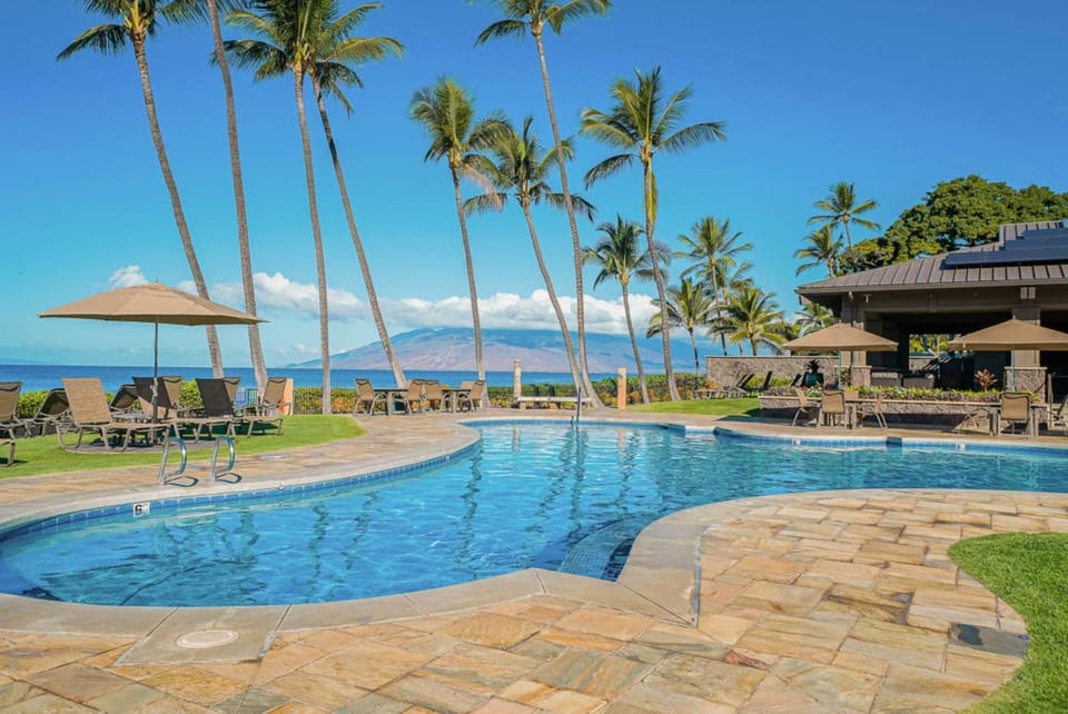 Natural landscape, Garden, Seating area, Beach, Sea view, Swimming pool