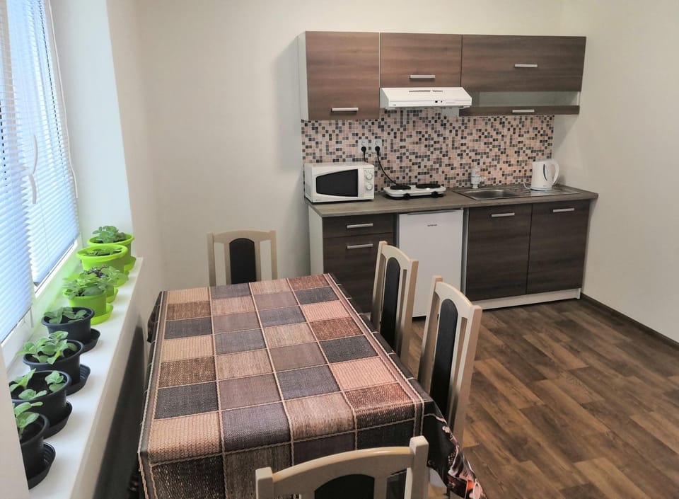 Kitchen or kitchenette, Living room, Dining area