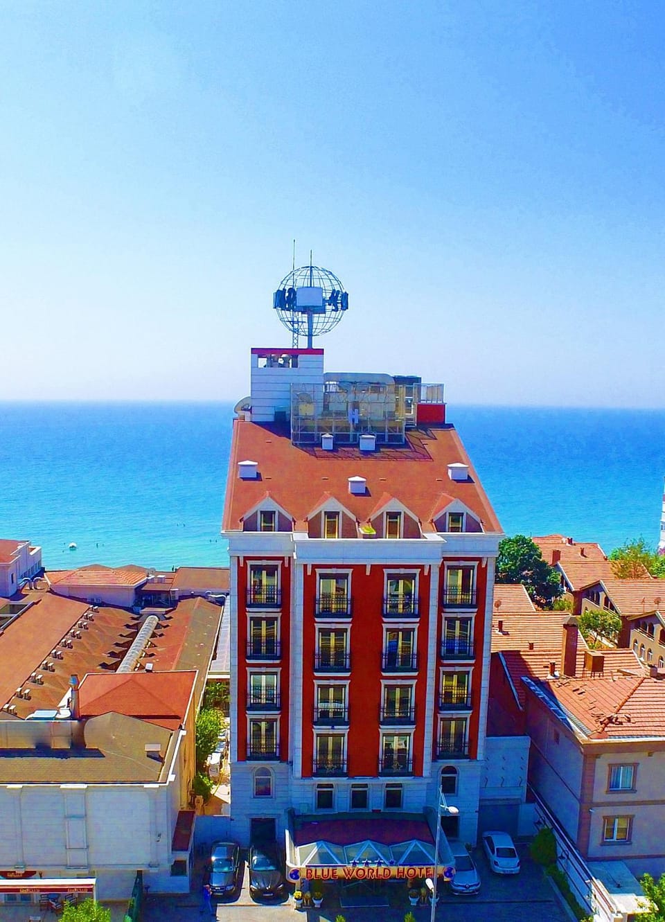 Property building, Facade/entrance, Bird's eye view, Sea view