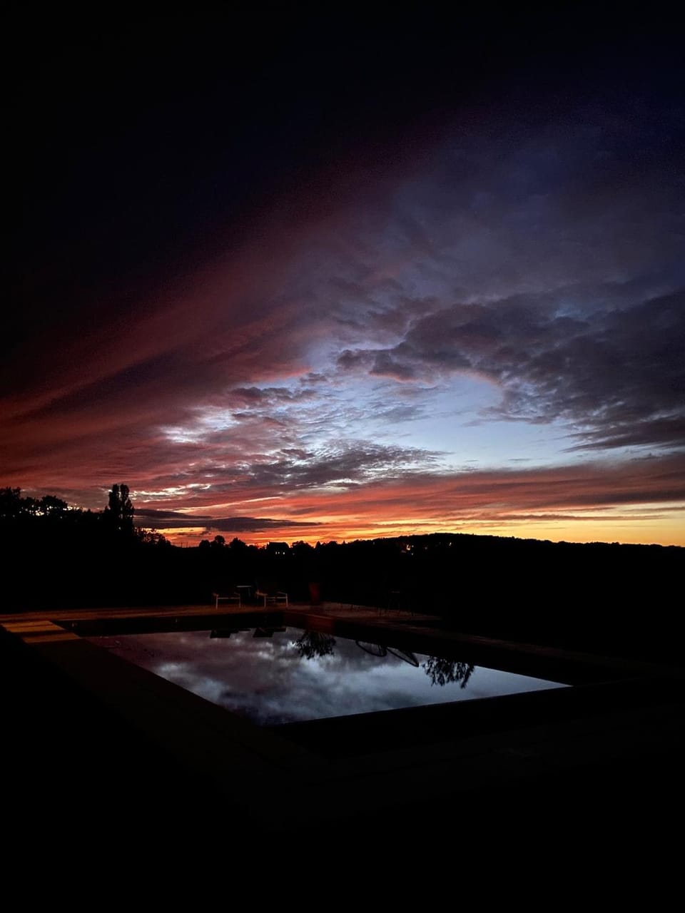 Pool view, Sunset