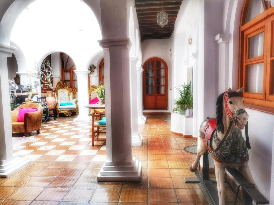Patio, Living room, Inner courtyard view