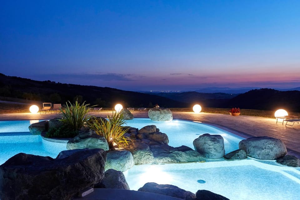 Pool view, Swimming pool, Sunset
